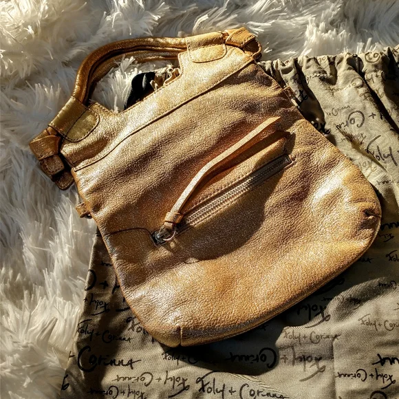 FOLEY CORINNA Gold Leather Crossbody Bag
